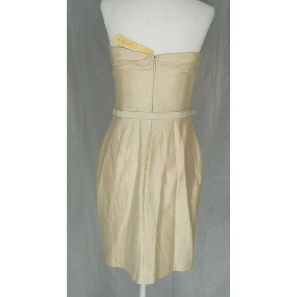 Issue New York Bow Sleeveless Strapless Shimmer Light Gold Mini Dress Women's 4 - Picture 8 of 8